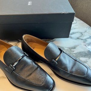 Hugo Boss Men's Lisbon Loafers Black pebble leather US 9